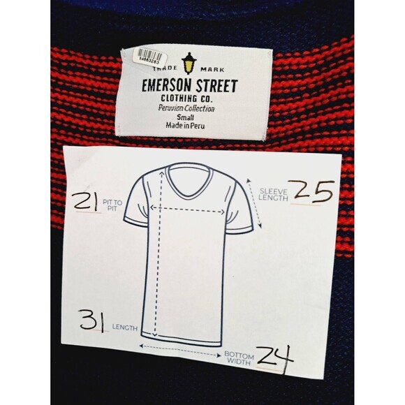 Emerson Street Premier‎ Womens Navy Red Striped Cardigan Quality Soft Small - Picture 2 of 8